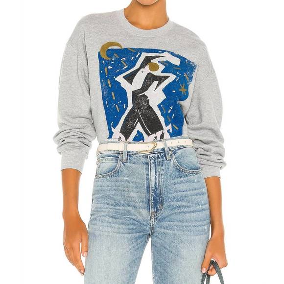 NEW DAYDREAMER bowie serious moonlight sweatshirt in heather grey - Picture 2 of 4